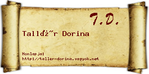 Tallér Dorina névjegykártya